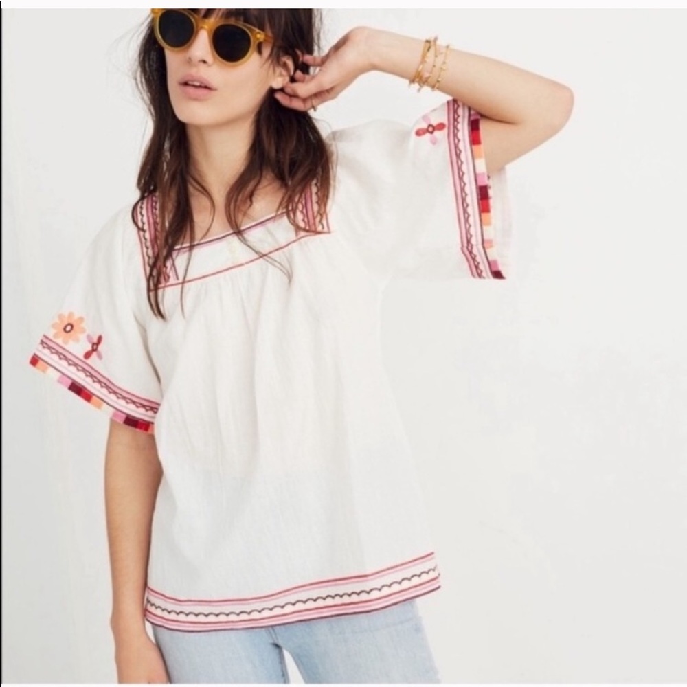 Madewell Embroidered Sandblossom Top Size XS